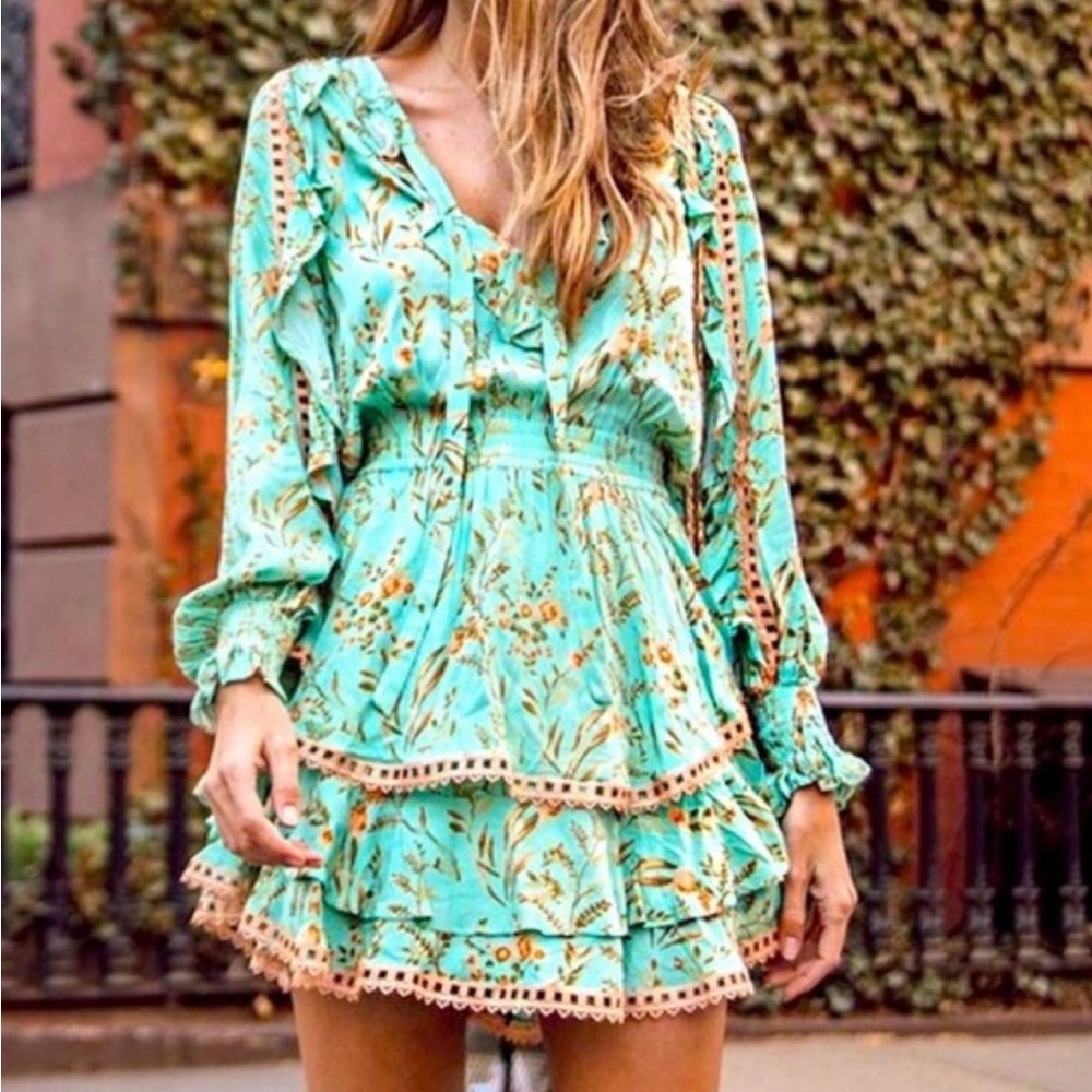 Spell Maisie play dress medium  vintage spell rare t green